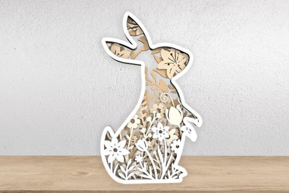 3D bunny multilayer laser cut file for nursery and kids room decor