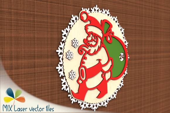 Small wall mounted rotating laser cut Advent calendar