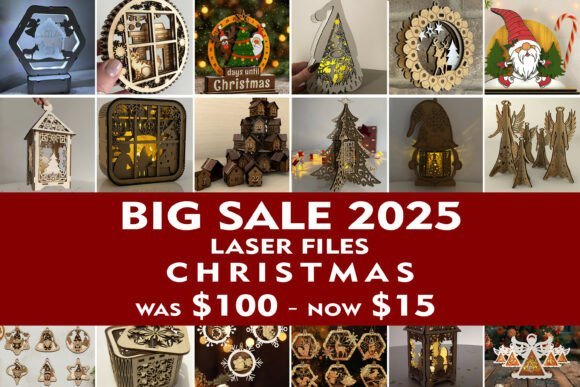 Christmas laser cut mega bundle with Advent calendars lanterns ornaments boxes and Nativity designs