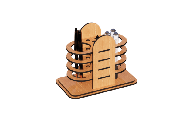 Laser cut desk organizer for pens, pencils and stationery