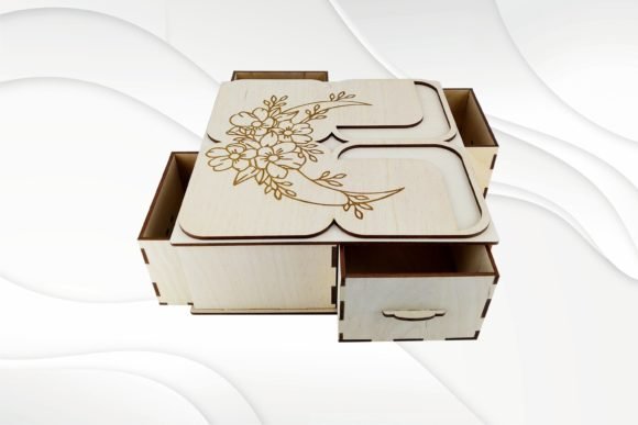 Laser cut 4-in-1 gift box design for creative handmade packaging
