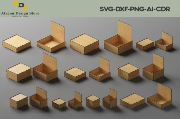 Laser cut storage box with flip-up lid for practical organization