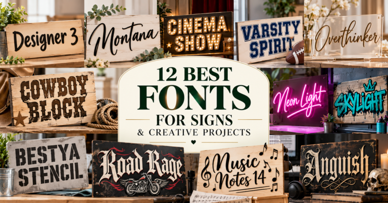 Collection of fonts for signs, crafts, branding and creative projects