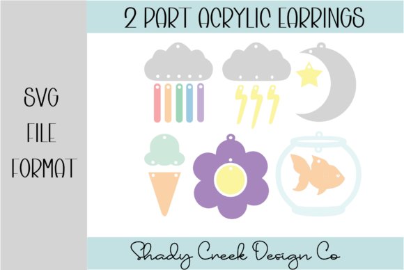 Colorful two-part acrylic laser cut earrings in assorted modern designs