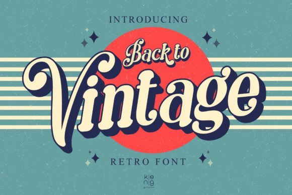 Vintage retro font with rounded 60s and 70s style lettering for posters, signs and branding