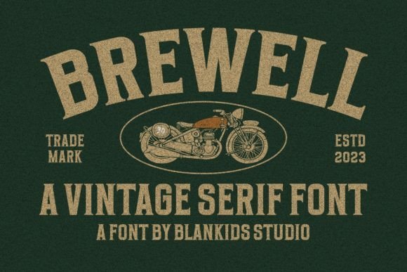 Brewell vintage Chicano and lowrider tattoo style font