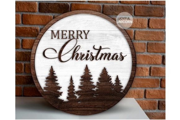Layered Christmas tree door hanger laser cut design for holiday front door decor