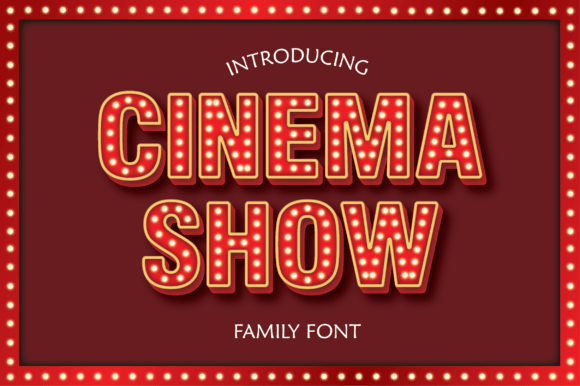 Decorative marquee style font for theater signs, event displays and creative projects