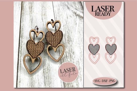 Romantic heart-shaped laser cut earrings with decorative layered heart designs