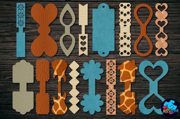 Laser cut leather keychain templates for personalized handmade accessories