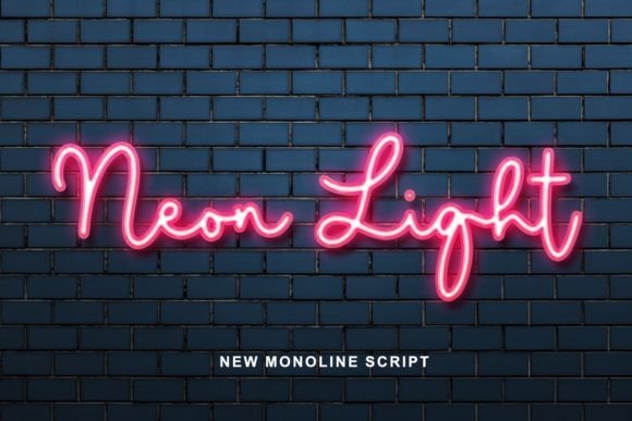 Modern neon style font for signs, party decor and creative branding