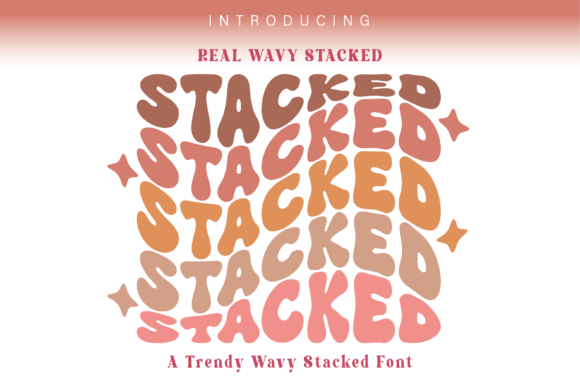 Wavy retro display font with bold stacked lettering for posters, merchandise and creative designs
