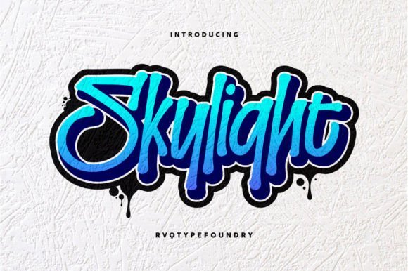 Graffiti display font for urban signs, studio decor and street style branding