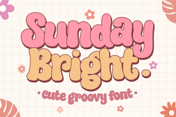 Groovy vintage font with bold rounded lettering for retro posters, merchandise and creative projects