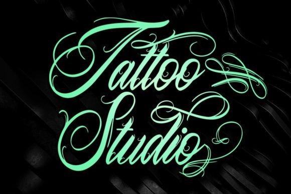 Tattoo Studio blackletter font with bold Chicano and gothic lettering