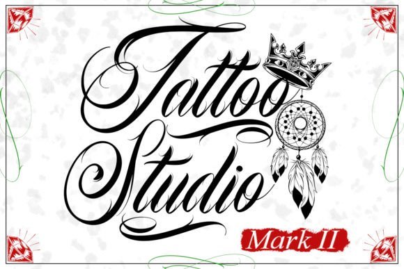 Tattoo Studio 2 modern blackletter font for tattoo inspired designs