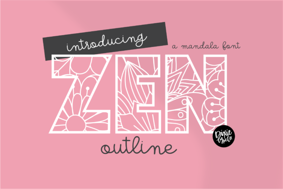 Zen mandala monogram font with decorative letters for craft and home decor projects