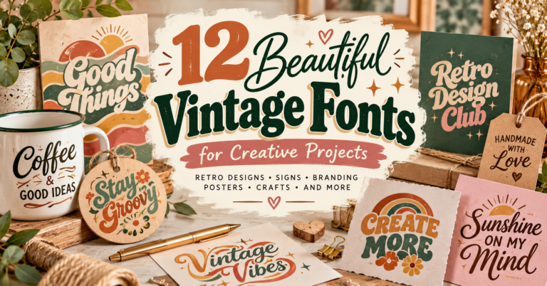 Collection of vintage fonts for retro designs, signs, branding, posters and creative projects