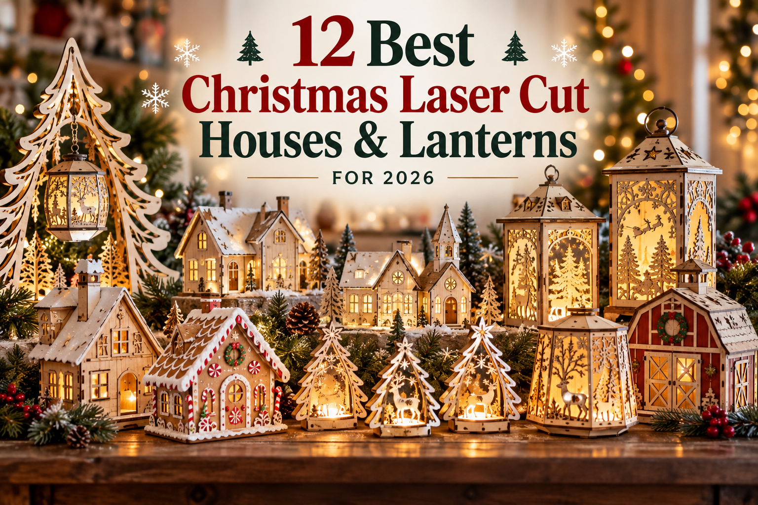 Christmas laser cut houses, lanterns and illuminated village projects for 2026